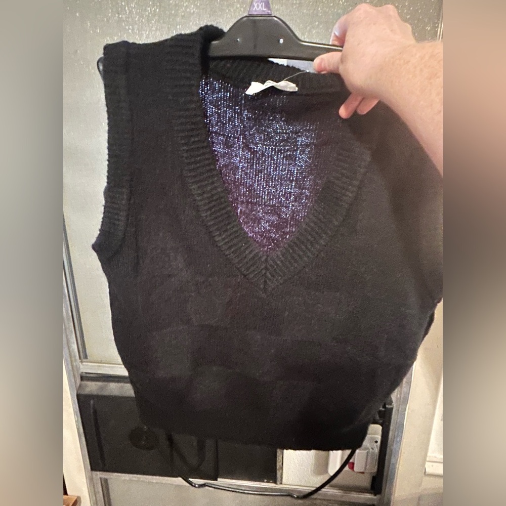 Double Zero Brand V-Neck Black Sweater Vest